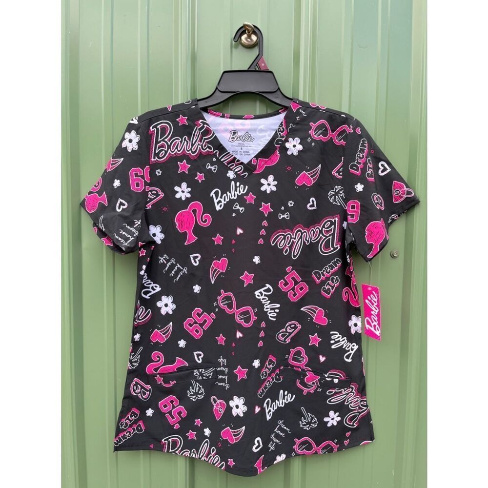 Barbie Lightweight Stretch Scrub Top Size S